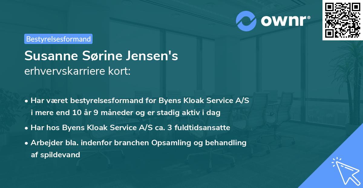 Susanne Sørine Jensen's erhvervskarriere kort