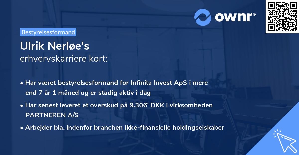 Ulrik Nerløe's erhvervskarriere kort