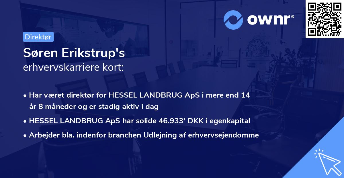 Søren Erikstrup's erhvervskarriere kort