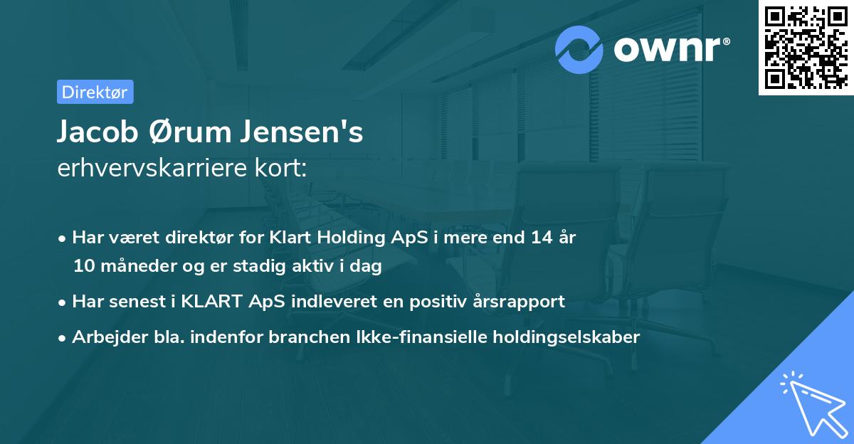 Jacob Ørum Jensen's erhvervskarriere kort
