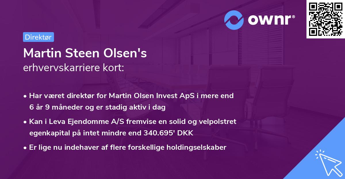 Martin Steen Olsen's erhvervskarriere kort