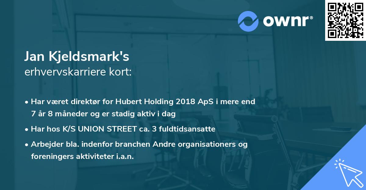 Jan Kjeldsmark's erhvervskarriere kort