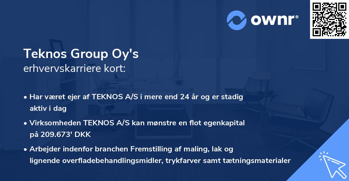 Teknos Group Oy's erhvervskarriere kort