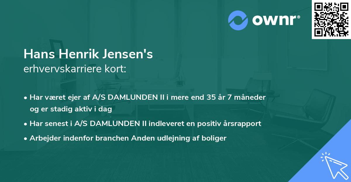 Hans Henrik Jensen's erhvervskarriere kort