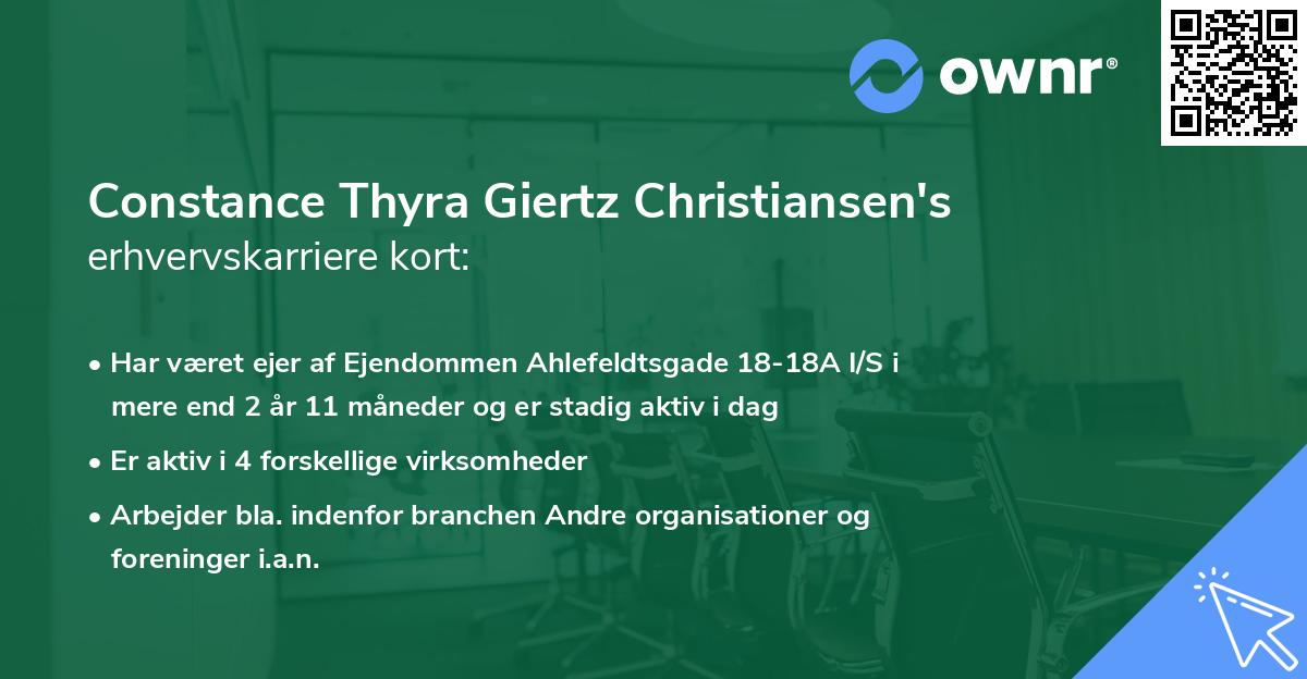 Constance Thyra Giertz Christiansen's erhvervskarriere kort