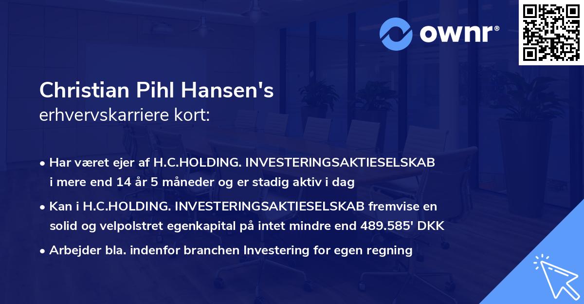 Christian Pihl Hansen's erhvervskarriere kort