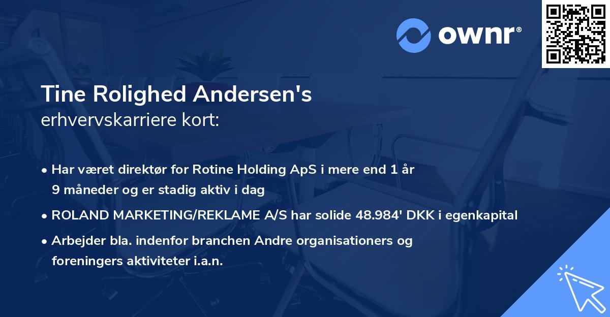 Tine Rolighed Andersen's erhvervskarriere kort