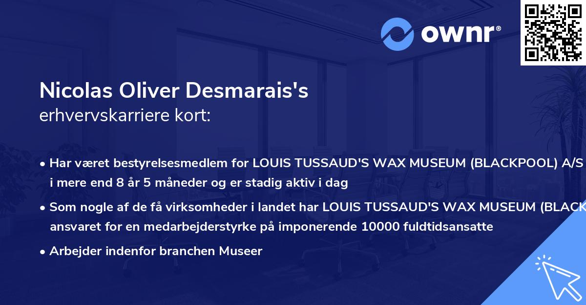 Nicolas Oliver Desmarais's erhvervskarriere kort