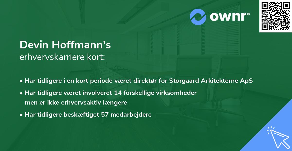 Devin Hoffmann's erhvervskarriere kort