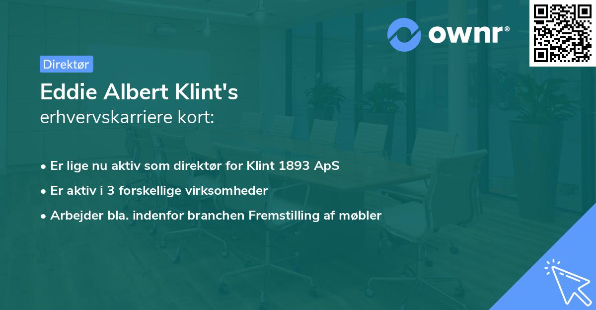 Eddie Albert Klint's erhvervskarriere kort