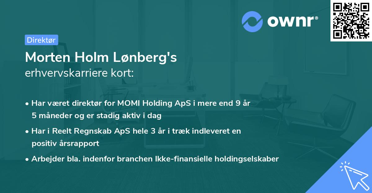 Morten Holm Lønberg's erhvervskarriere kort