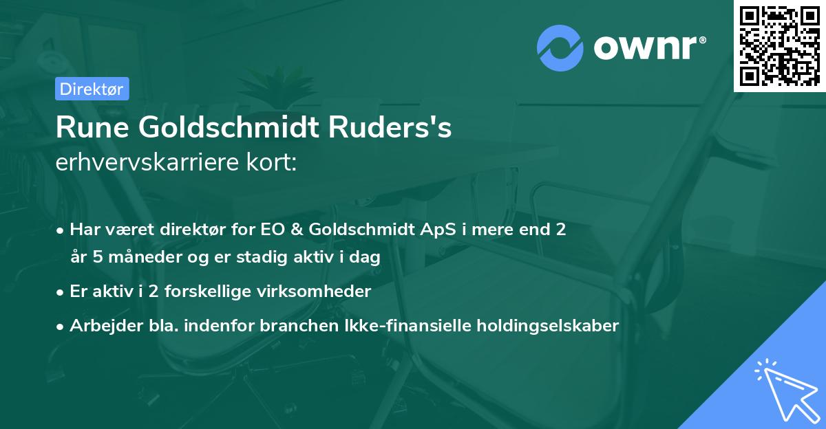 Rune Goldschmidt Ruders's erhvervskarriere kort