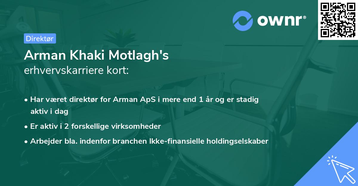 Arman Khaki Motlagh's erhvervskarriere kort