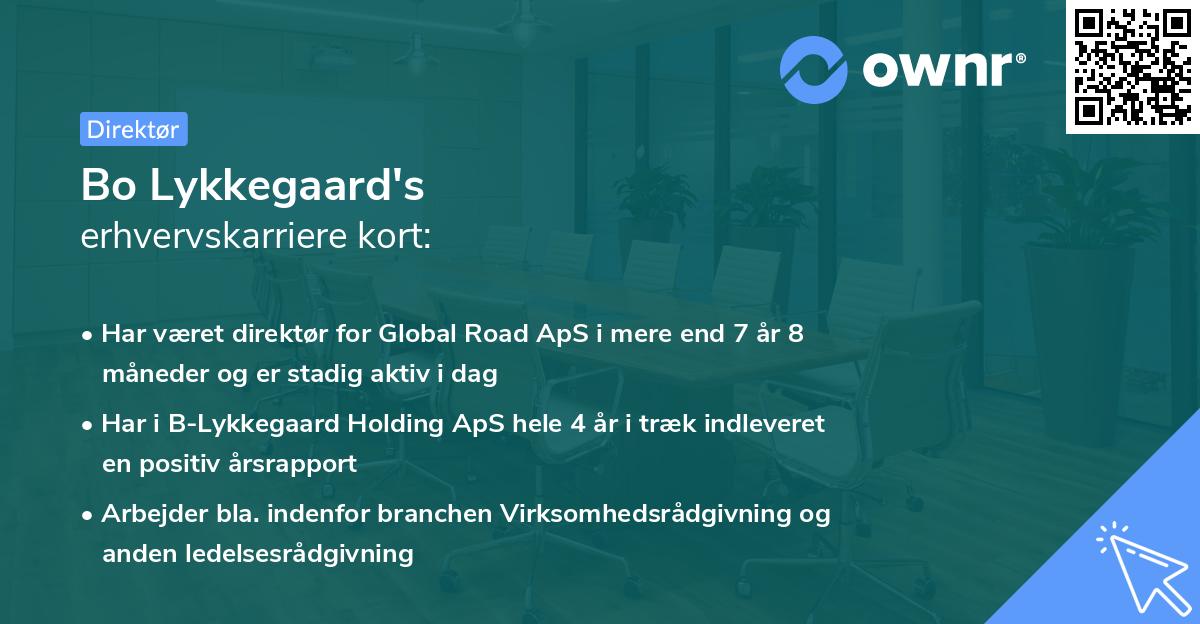 Bo Lykkegaard's erhvervskarriere kort
