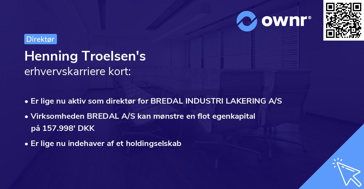 Henning Troelsen's erhvervskarriere kort