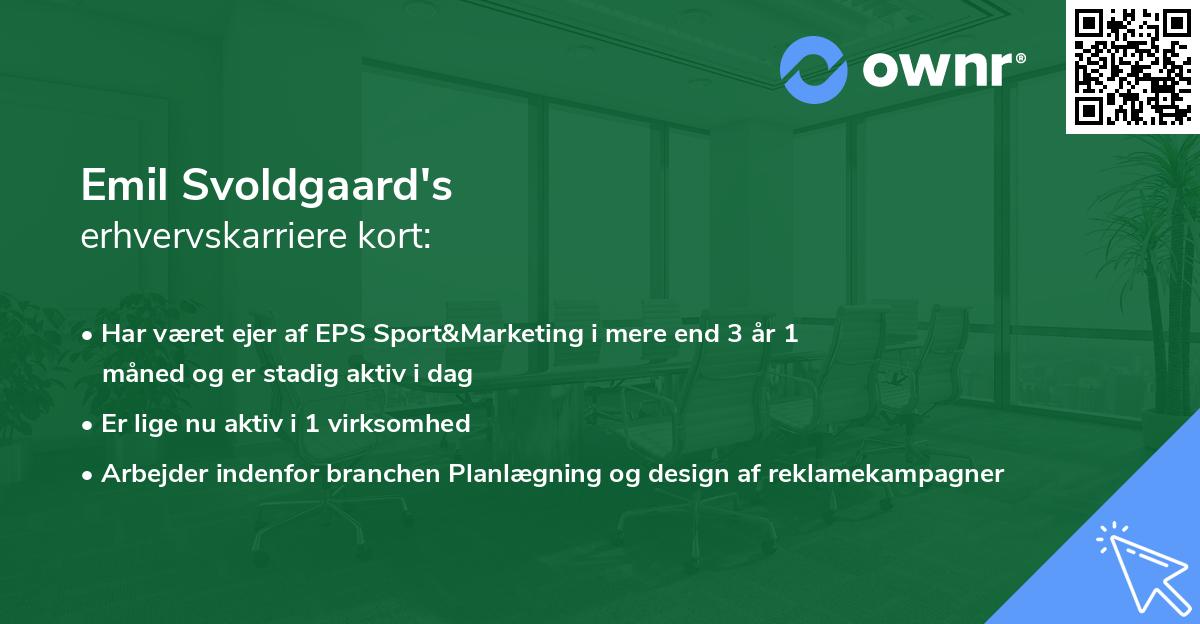 Emil Svoldgaard's erhvervskarriere kort