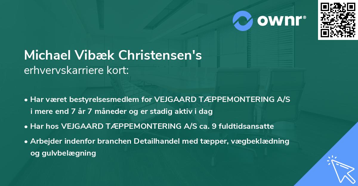 Michael Vibæk Christensen's erhvervskarriere kort