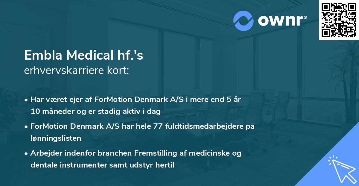 Embla Medical hf.'s erhvervskarriere kort