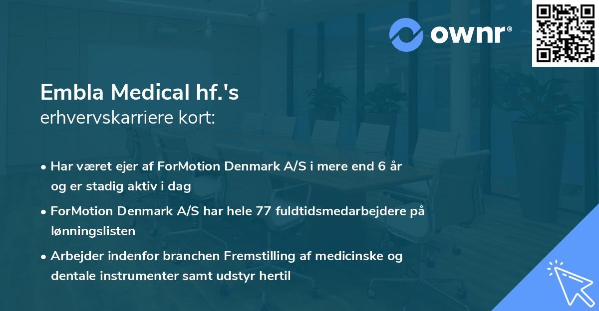 Embla Medical hf.'s erhvervskarriere kort