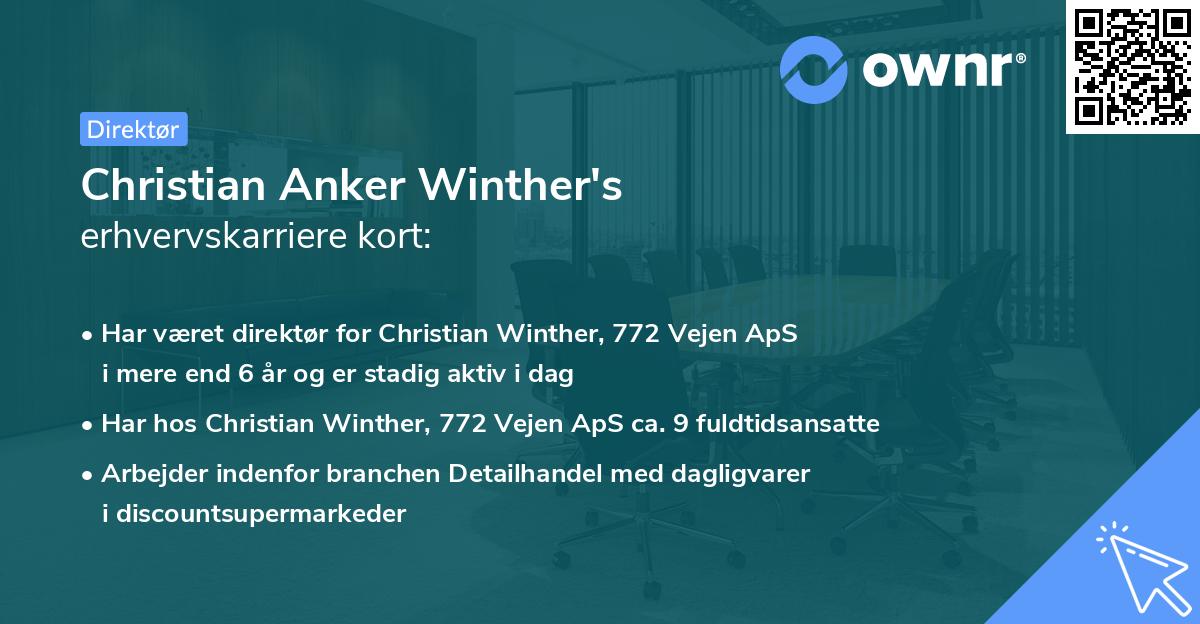 Christian Anker Winther's erhvervskarriere kort