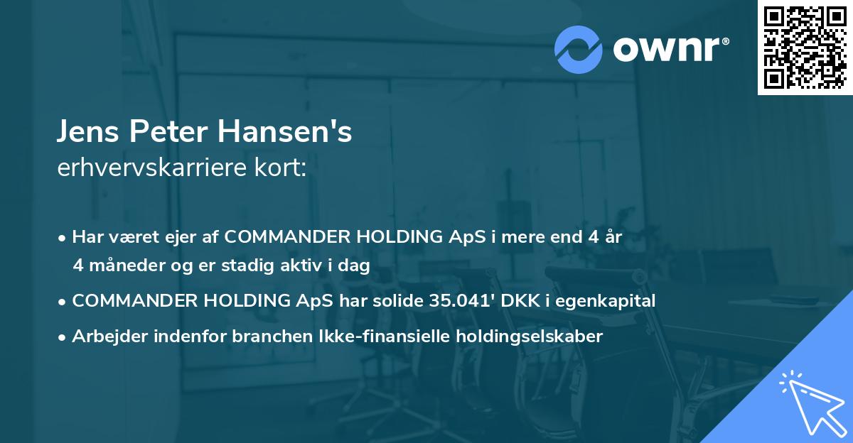 Jens Peter Hansen's erhvervskarriere kort