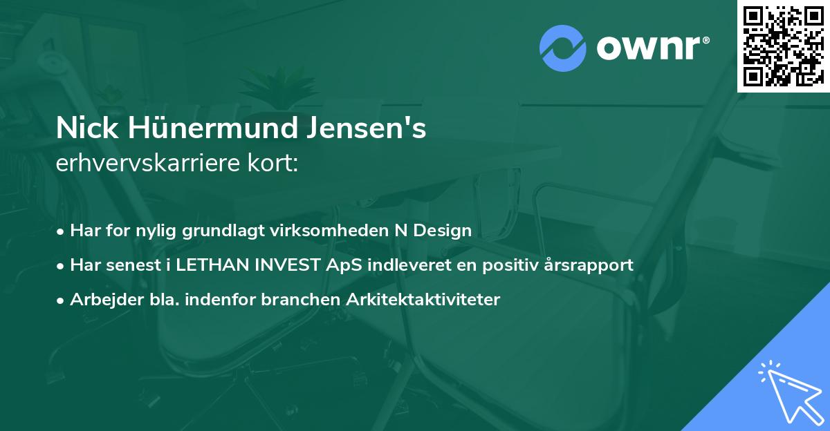 Nick Hünermund Jensen's erhvervskarriere kort