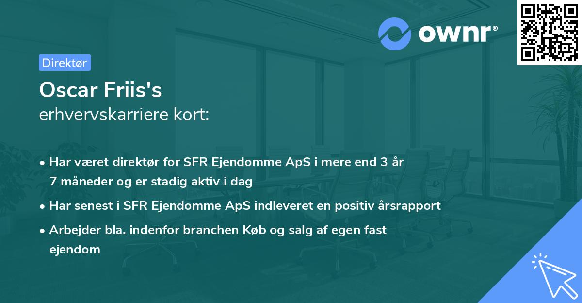 Oscar Friis's erhvervskarriere kort