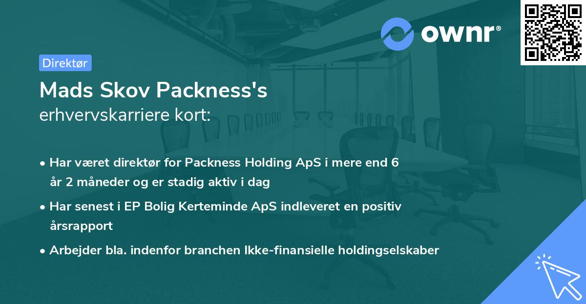 Mads Skov Packness's erhvervskarriere kort