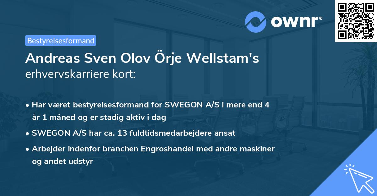 Andreas Sven Olov Örje Wellstam's erhvervskarriere kort