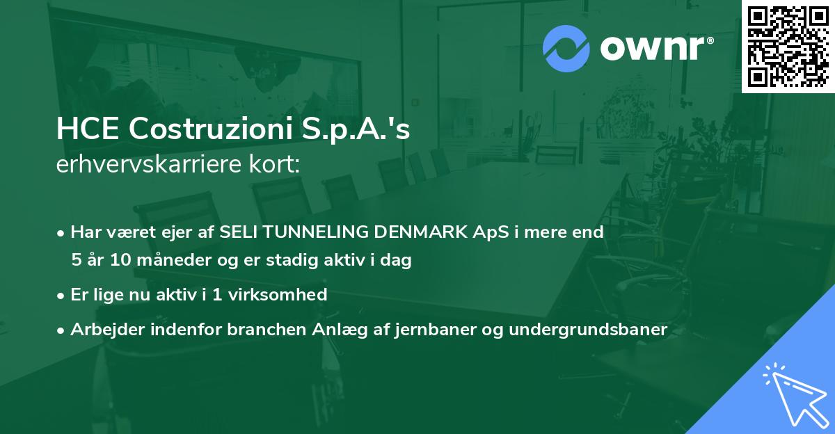 HCE Costruzioni S.p.A.'s erhvervskarriere kort