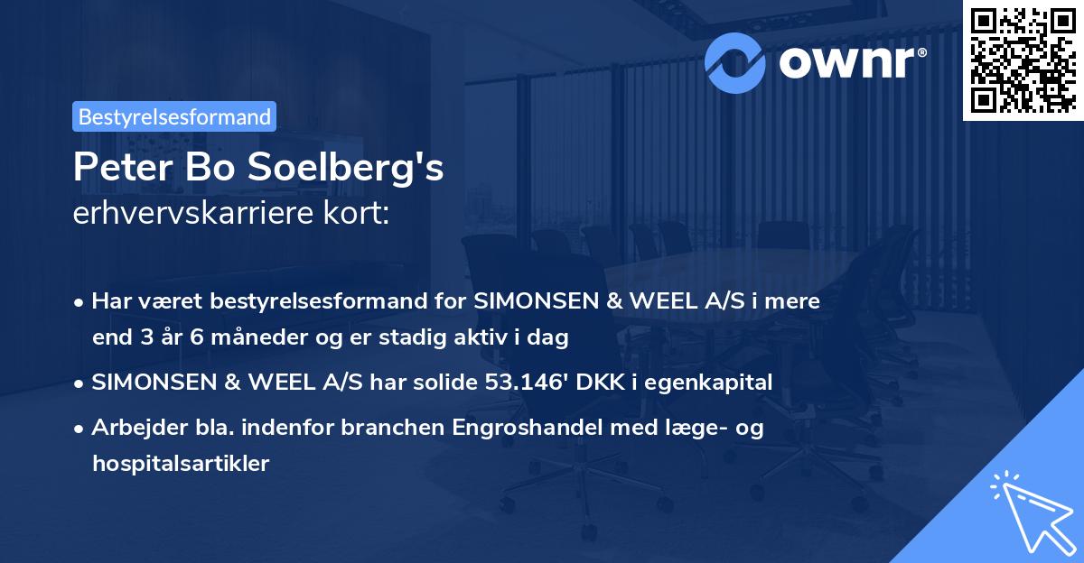 Peter Bo Soelberg's erhvervskarriere kort