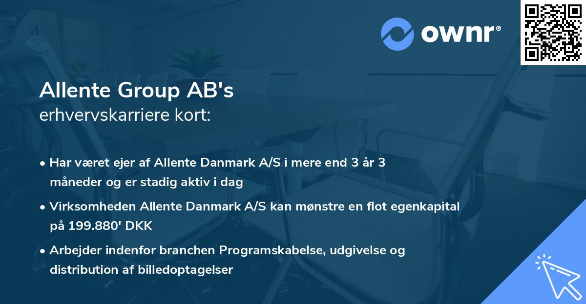 Allente Group AB's erhvervskarriere kort