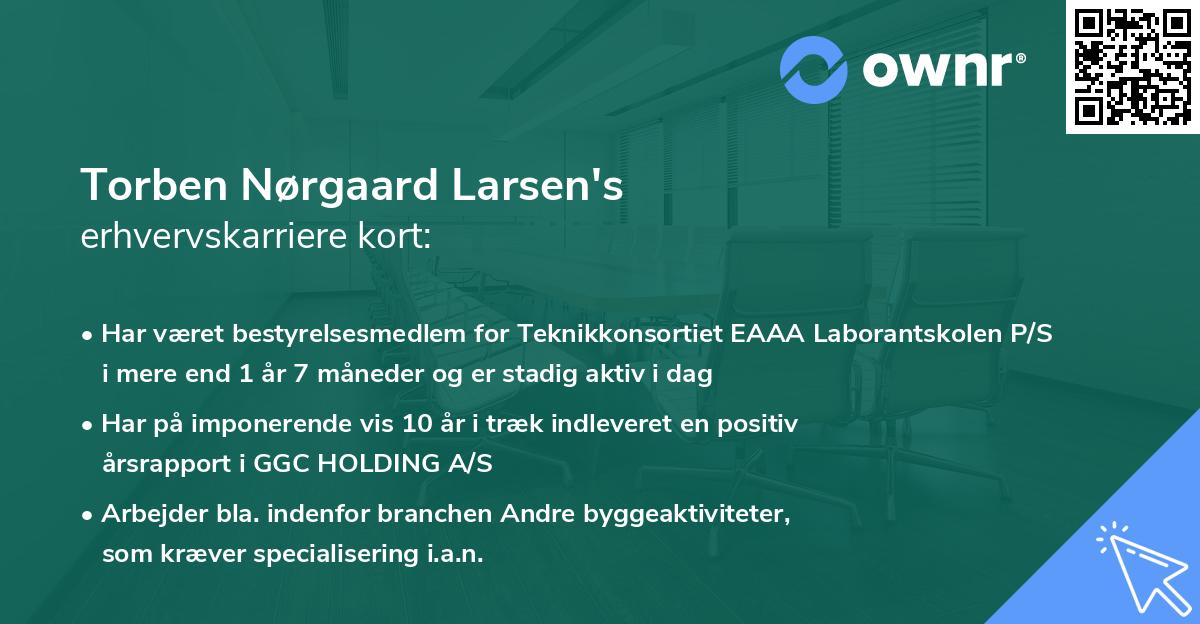 Torben Nørgaard Larsen's erhvervskarriere kort