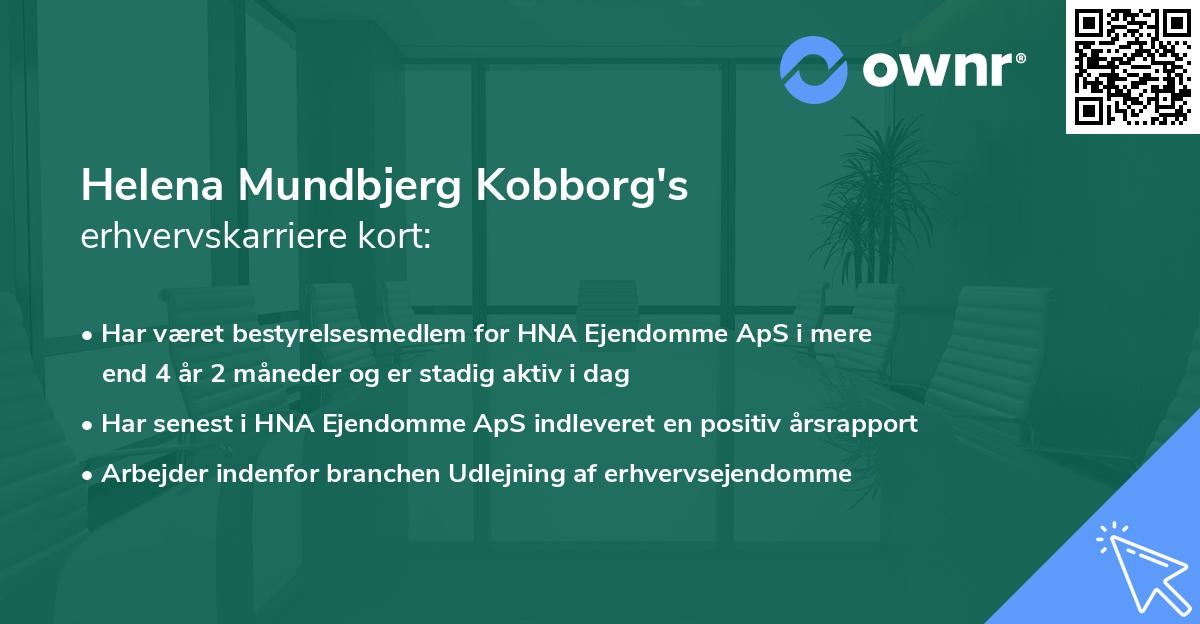 Helena Mundbjerg Kobborg's erhvervskarriere kort