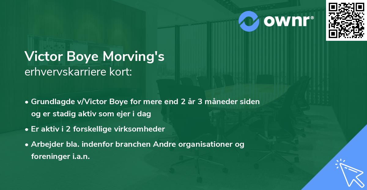 Victor Boye Morving's erhvervskarriere kort