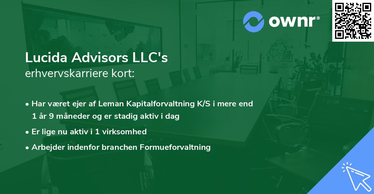 Lucida Advisors LLC's erhvervskarriere kort