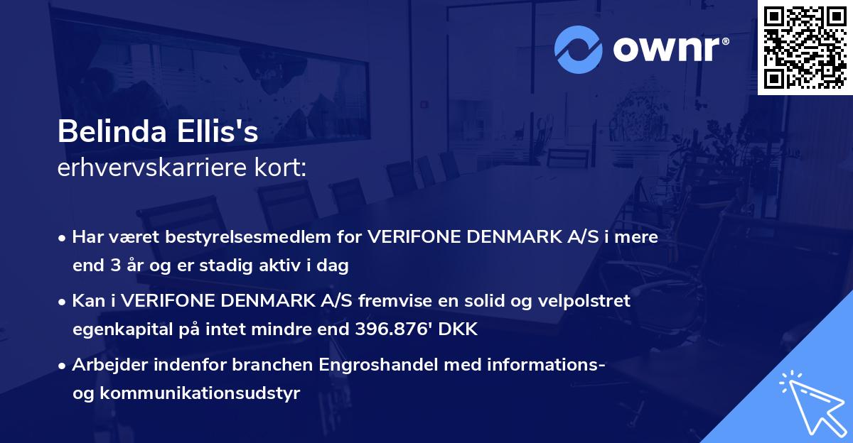 Belinda Ellis's erhvervskarriere kort