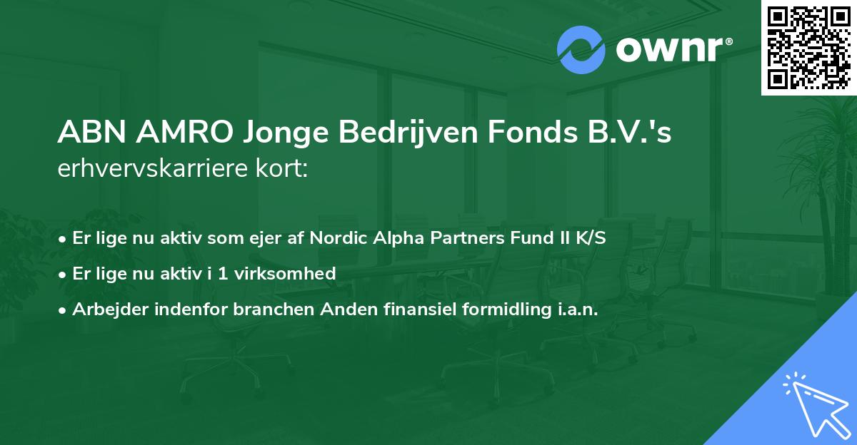 ABN AMRO Jonge Bedrijven Fonds B.V.'s erhvervskarriere kort