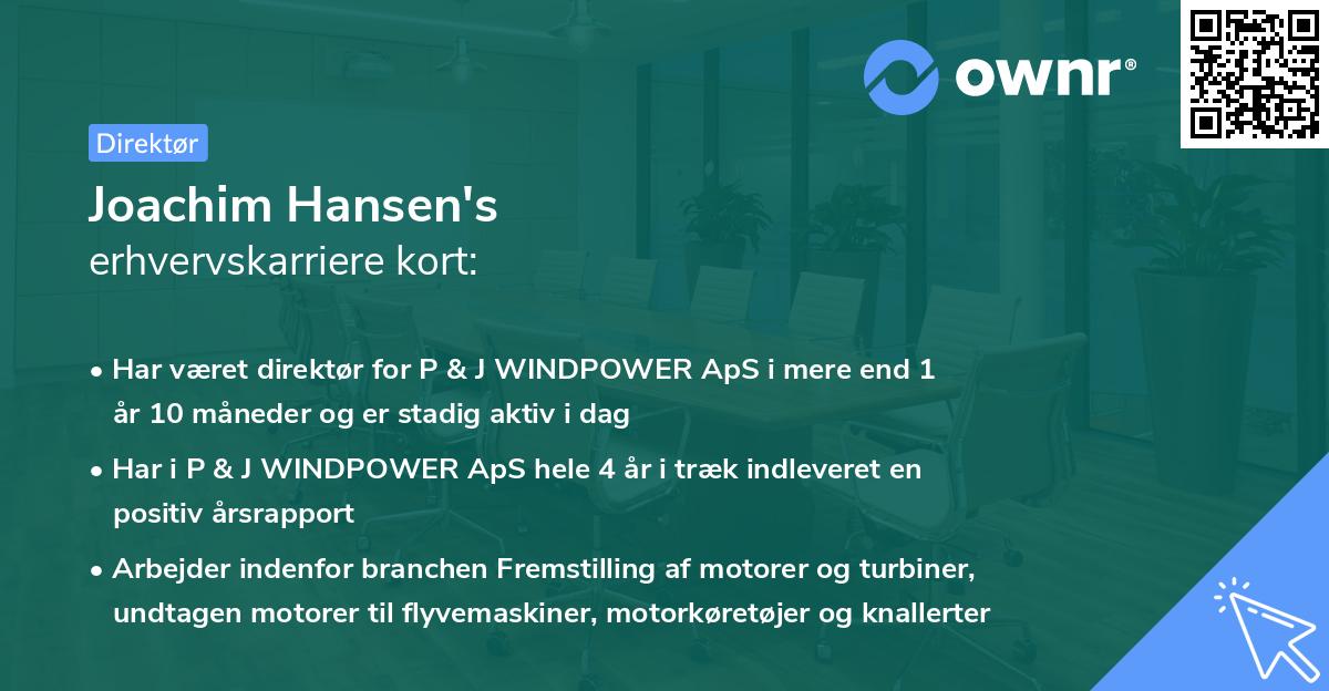 Joachim Hansen's erhvervskarriere kort