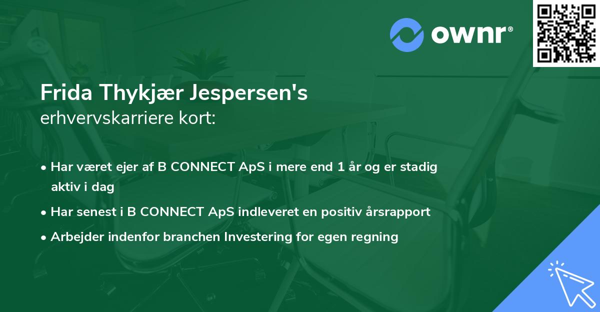 Frida Thykjær Jespersen's erhvervskarriere kort