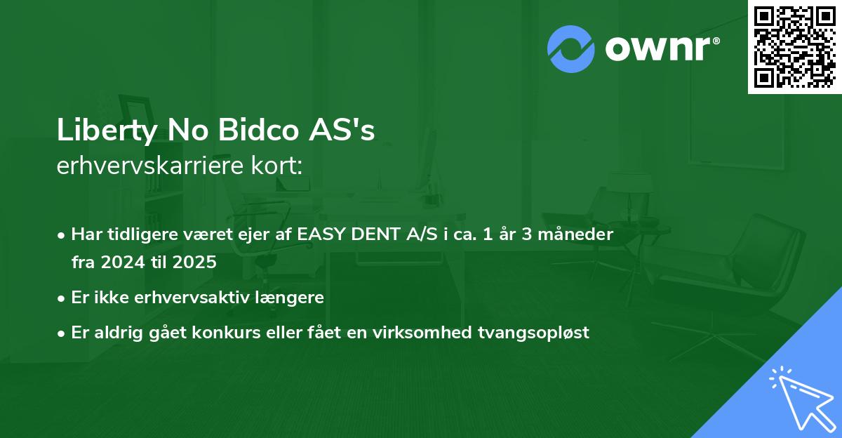Liberty No Bidco AS's erhvervskarriere kort