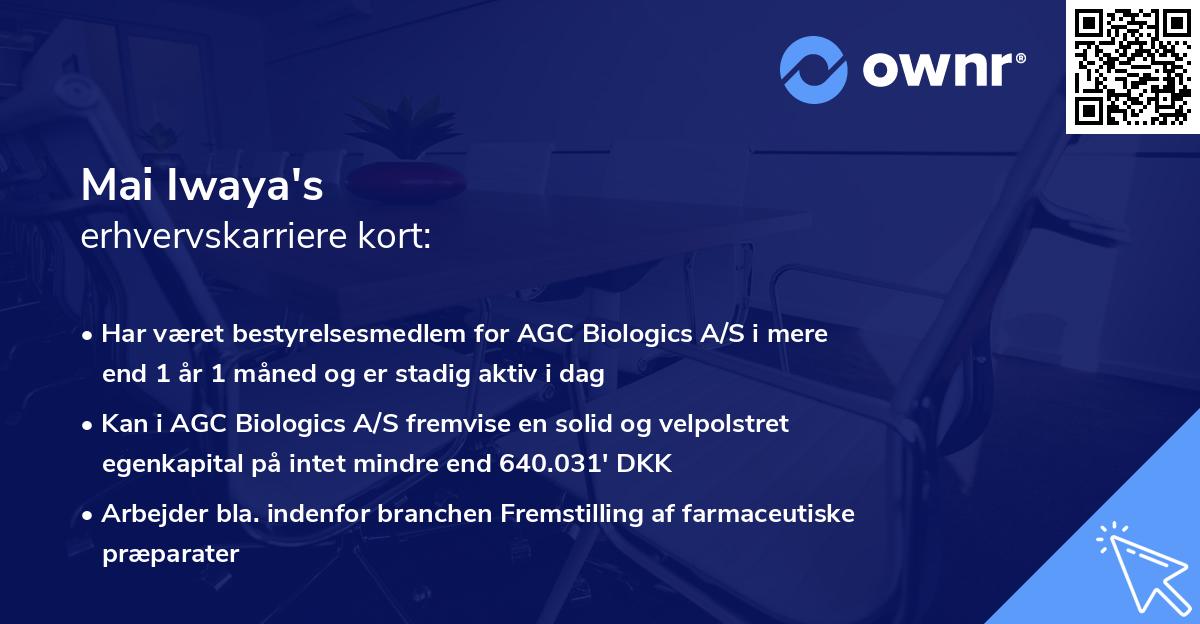 Mai Iwaya's erhvervskarriere kort