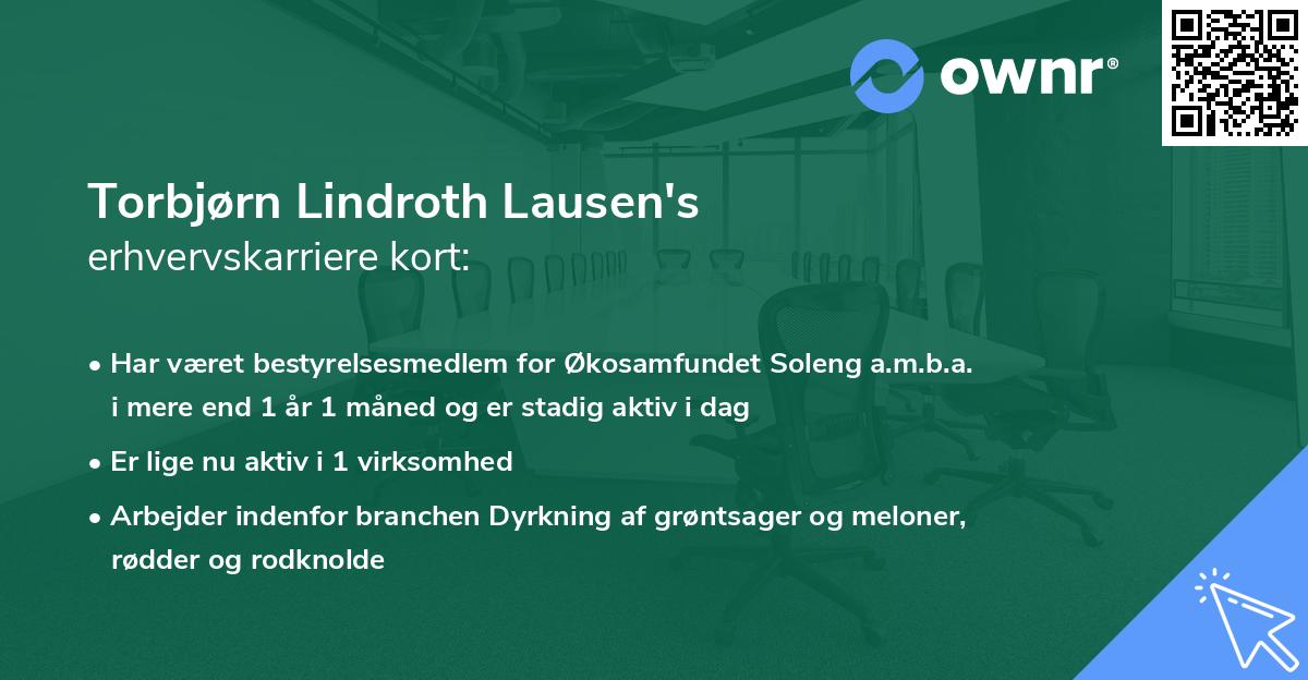 Torbjørn Lindroth Lausen's erhvervskarriere kort