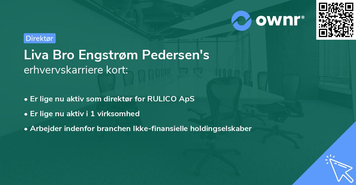 Liva Bro Engstrøm Pedersen's erhvervskarriere kort