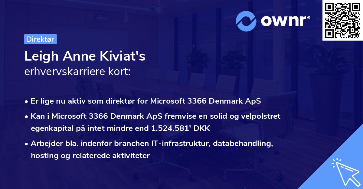 Leigh Anne Kiviat's erhvervskarriere kort