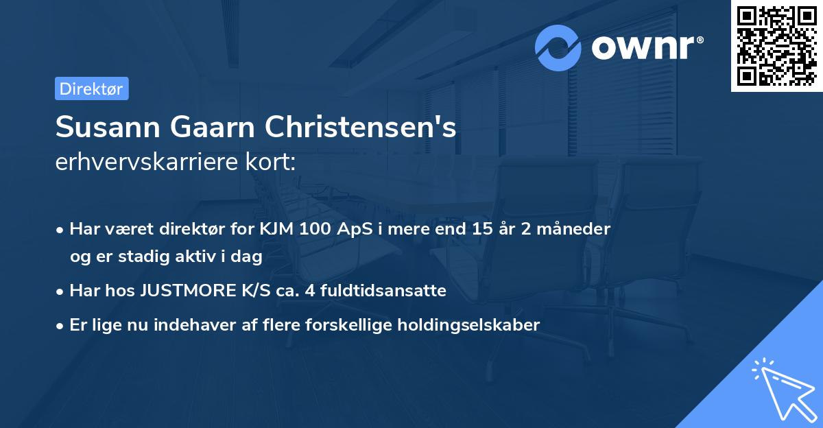 Susann Gaarn Christensen's erhvervskarriere kort