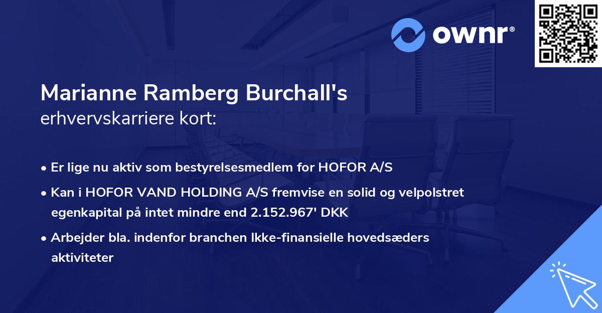 Marianne Ramberg Burchall's erhvervskarriere kort