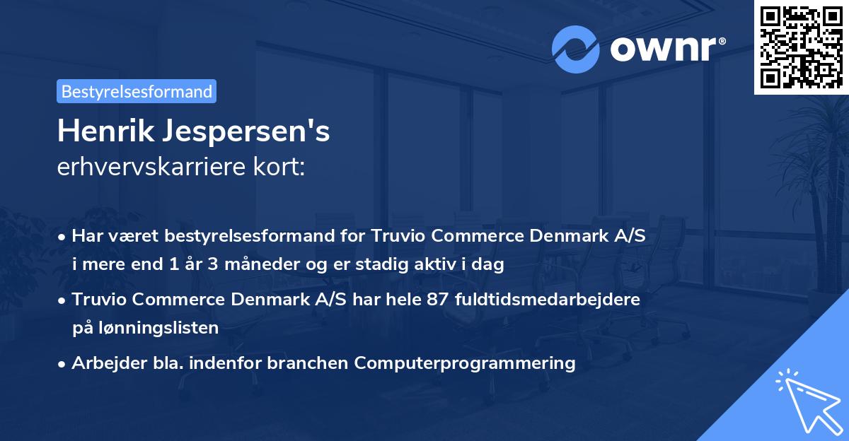 Henrik Jespersen's erhvervskarriere kort