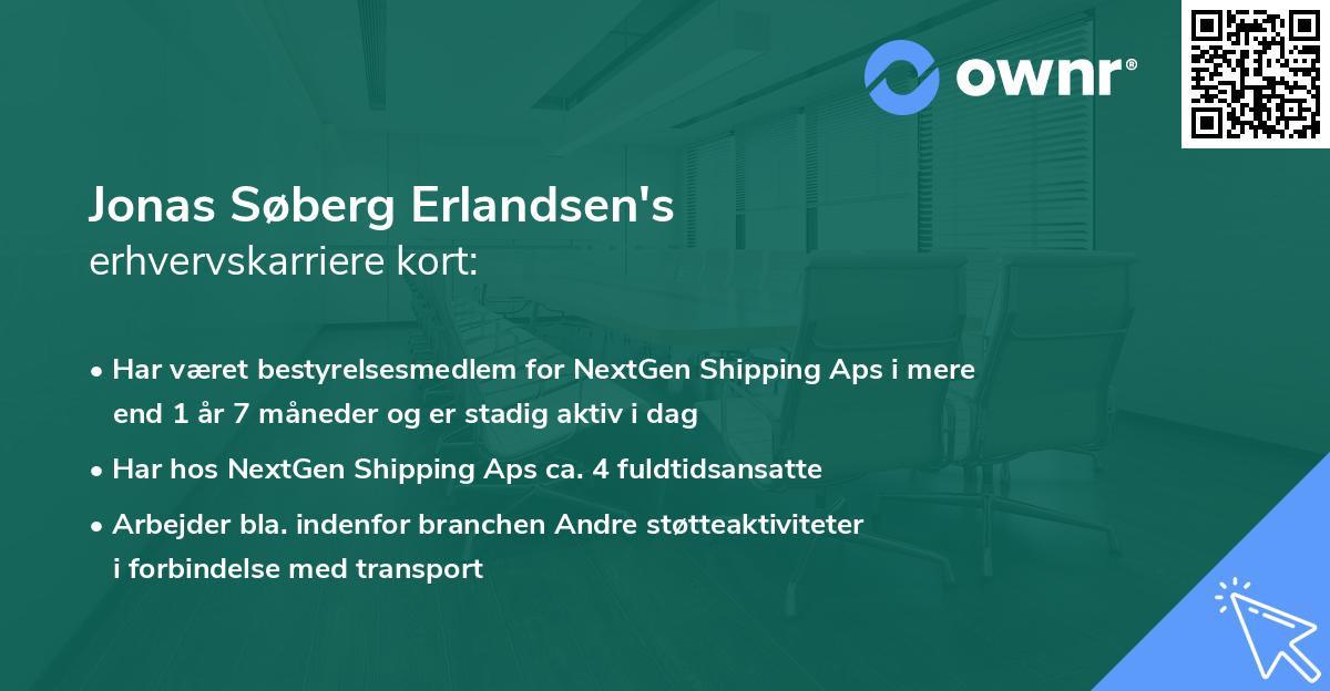 Jonas Søberg Erlandsen's erhvervskarriere kort