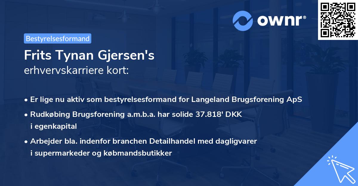 Frits Tynan Gjersen's erhvervskarriere kort